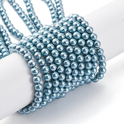 Shell Pearl Beads Strands BSHE-K015-4mm-02-1