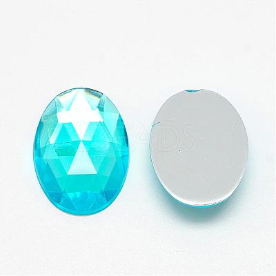 Acrylic Rhinestone Flat Back Cabochons GACR-Q011-30x40-04-1
