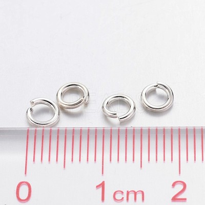 Silver Color Plated Brass Open Jump Rings X-JRC4MM-NFS-1