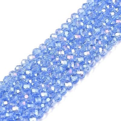 Electroplate Glass Beads Strands EGLA-A044-T2mm-B14-1