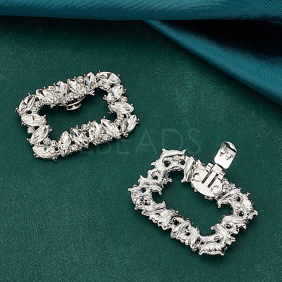 Alloy Crystal Rhinestone Shoe Buckle Clips FIND-WH0021-88P-1
