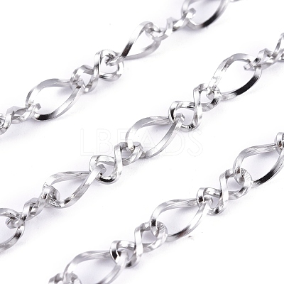 Tarnish Resistant 304 Stainless Steel Figaro Chains CHS-I001-09P-01-1