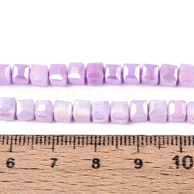 Anti-Tarnish Electroplate Glass Beads Strands GLAA-T025-4mm-10E-1