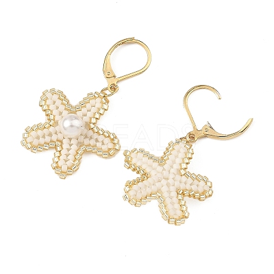 Brass Seed Glass Beads Leverback Earrings EJEW-MZ00759-01-1