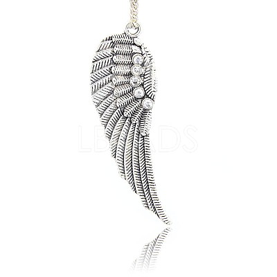 Antique Silver Plated Alloy Wing Big Pendants ALRI-N019-04-1