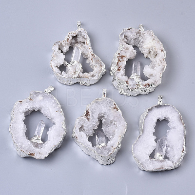 Natural Druzy Agate Big Pendants G-R458-05B-1