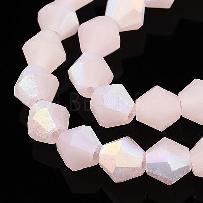 Imitation Jade Bicone Frosted Glass Bead Strands EGLA-A039-J6mm-MB07-1