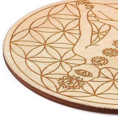 Wooden Carved Cup Mats DIY-B060-04A-1