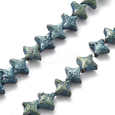 Electroplated Natural Lava Rock Beads Strands G-A251-C01-01J-1