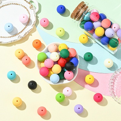 Rubberized Style Opaque Acrylic Beads MACR-CJC0009-02A-1