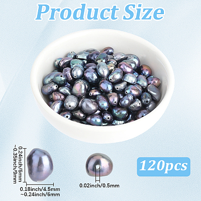 120Pcs Dyed Natural Cultured Freshwater Pearl Beads PEAR-PA0001-07A-1
