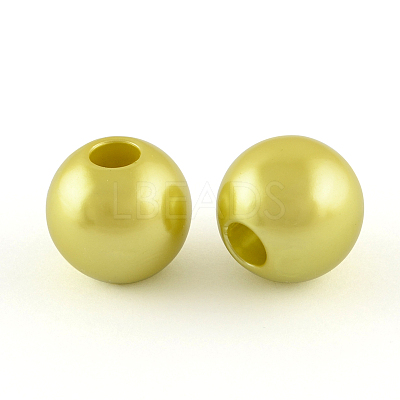 ABS Plastic Imitation Pearl European Beads X-MACR-R530-12mm-M-1