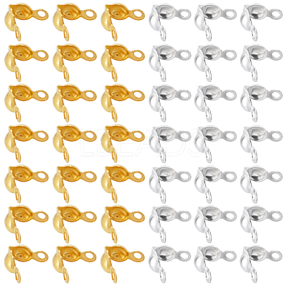 1200Pcs 2 Colors Brass Bead Tips KK-SP0001-94-1