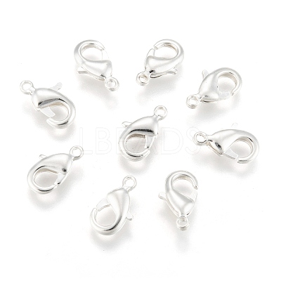 Silver Color Plated Brass Lobster Claw Clasps X-KK-902-S-NF-1