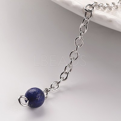 Platinum Tone Brass Lapis Lazuli Cone Hexagonal Pointed Dowsing Pendulums MAK-M015-01A-1