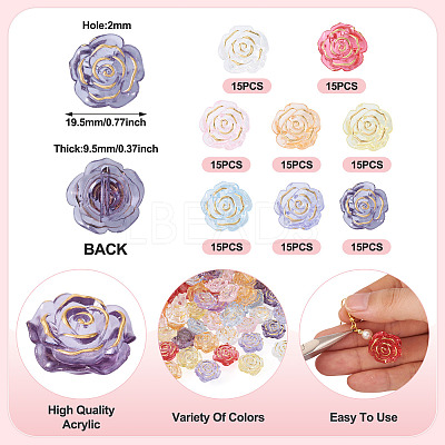 Camellia Transparency Acrylic Beads RESI-TA0004-27B-1