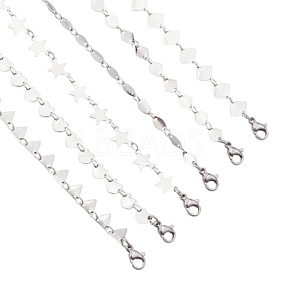  304 Stainless Steel Link Chain Necklaces NJEW-UN0001-09P-1