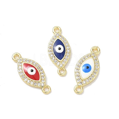 Brass Micro Pave Clear Cubic Zirconia Connector Charms CU-CBA6305-12G-1