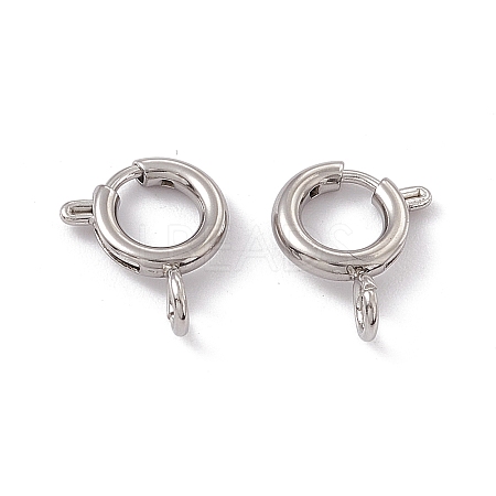 Non-Tarnish 201 Stainless Steel Spring Ring Clasps STAS-J401-LD022-8-1