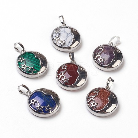 Natural & Synthetic Mixed Stone Pendants G-P378-B-1