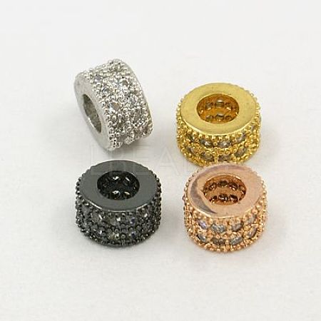 Brass Cubic Zirconia Beads ZIRC-F001-108-1
