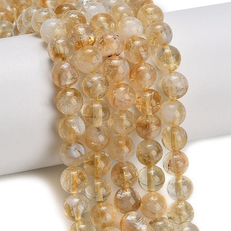 Heated Natural Citrine Beads Strands X-G-C293-A03-8mm-1