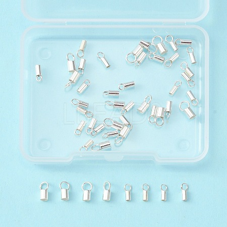 BENECREAT 48Pcs 3 Style 925 Sterling Silver Cord Ends STER-BC0001-58-1