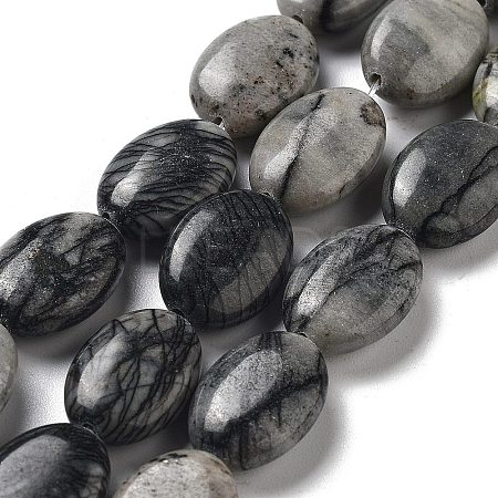 Natural Netstone Beads Strands G-P528-M13-01-1