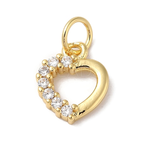Rack Plating Brass & Clear Cubic Zirconia Pendants KK-L216-013G-1
