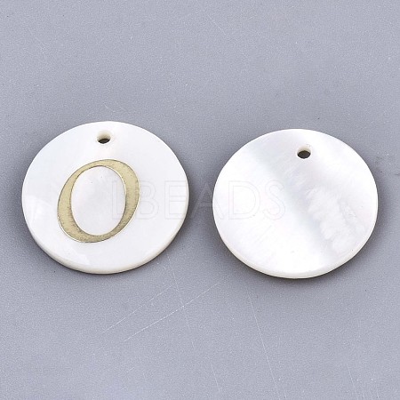Natural Freshwater Shell Pendants SHEL-N027-04O-1