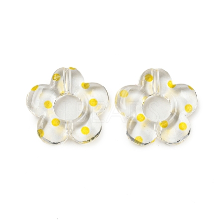 Transparent Printed Acrylic Beads OACR-H124-05A-01-1