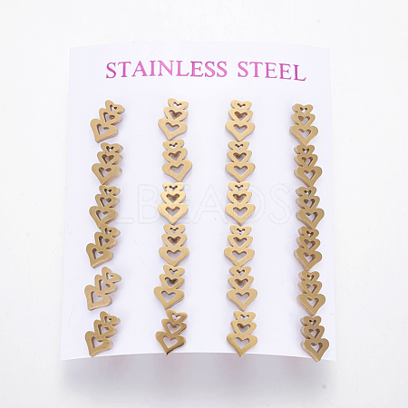 304 Stainless Steel Stud Earrings EJEW-L227-040G-1