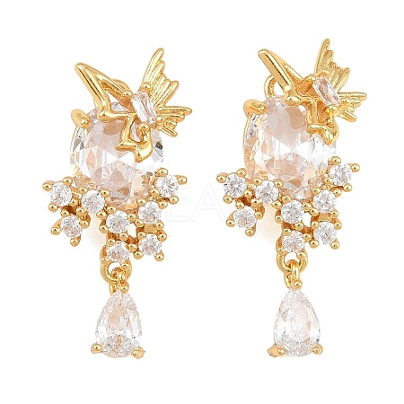 Brass Micro Pave Cubic Zirconia Pendants CU-CBA7392-07G-01-1