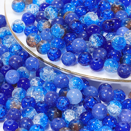 300Pcs 5 Styles Baking Paint Crackle Glass Beads CCG-PA0001-06-1