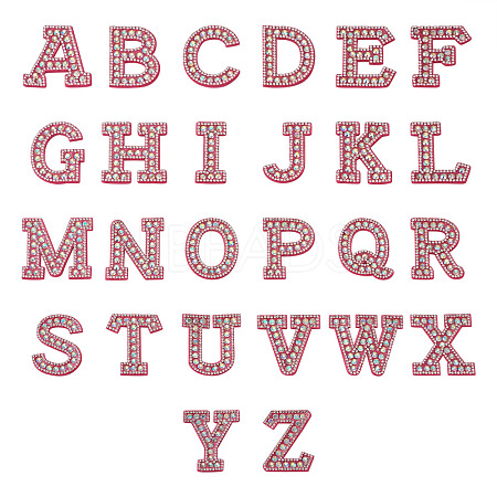 Alphabet Resin Rhinestone Patches DIY-TAC0005-45C-1