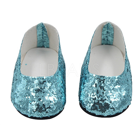 Glitter Cloth Doll Shoes DOLL-PW0001-267B-1