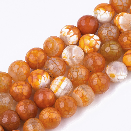 Natural Crackle Agate Beads Strands G-T119-01C-08-1