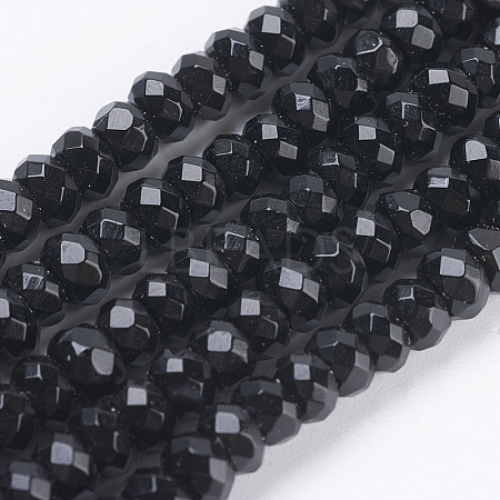 Natural Black Onyx Beads Strands G-P355-26A-1