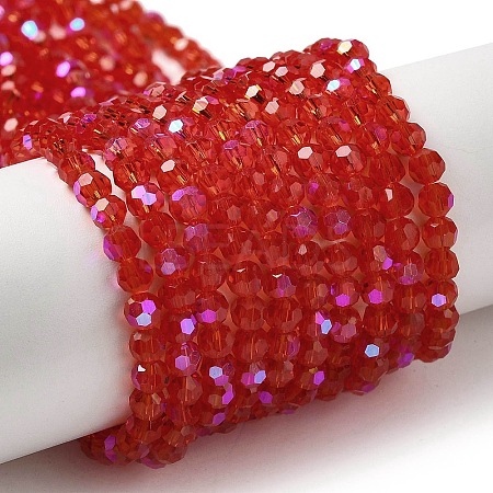 Electroplate Transparent Glass Beads Strands EGLA-A035-T4mm-L01-1