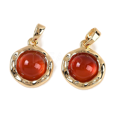 Natural Carnelian(Dyed & Heated) Pendants KK-P283-53G-01-1