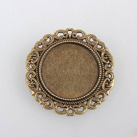 Vintage Alloy Brooch Cabochon Bezel Settings X-PALLOY-N0085-53AB-NF-1