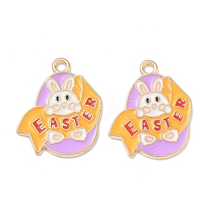 Easter Alloy Enamel Pendants ENAM-I055-01KCG-08-1