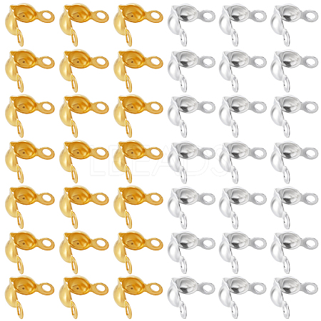1200Pcs 2 Colors Brass Bead Tips KK-SP0001-94-1