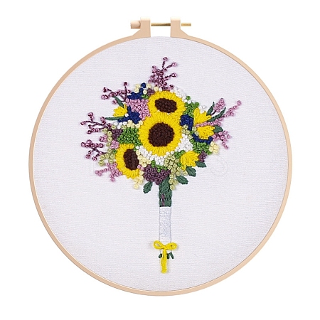 Flower Pattern DIY Embroidery Kit DIY-P077-135-1