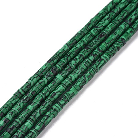 Synthetic Imitation Malachite Beads Strands G-P468-15-1