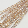 Electroplate Glass Beads Strands EGLA-D018-8x8mm-75-1
