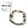 Natural Moss Agate Chips Stretch Bracelets for Women AY5330-9-1