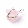 Natural Rose Quartz Pendants G-I220-C03-2