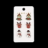Christmas Theme Wood Stud Earrings EJEW-U016-06P-04-1