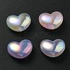 UV Plating Rainbow Iridescent Imitation Jelly Acrylic Beads OACR-C007-08-3